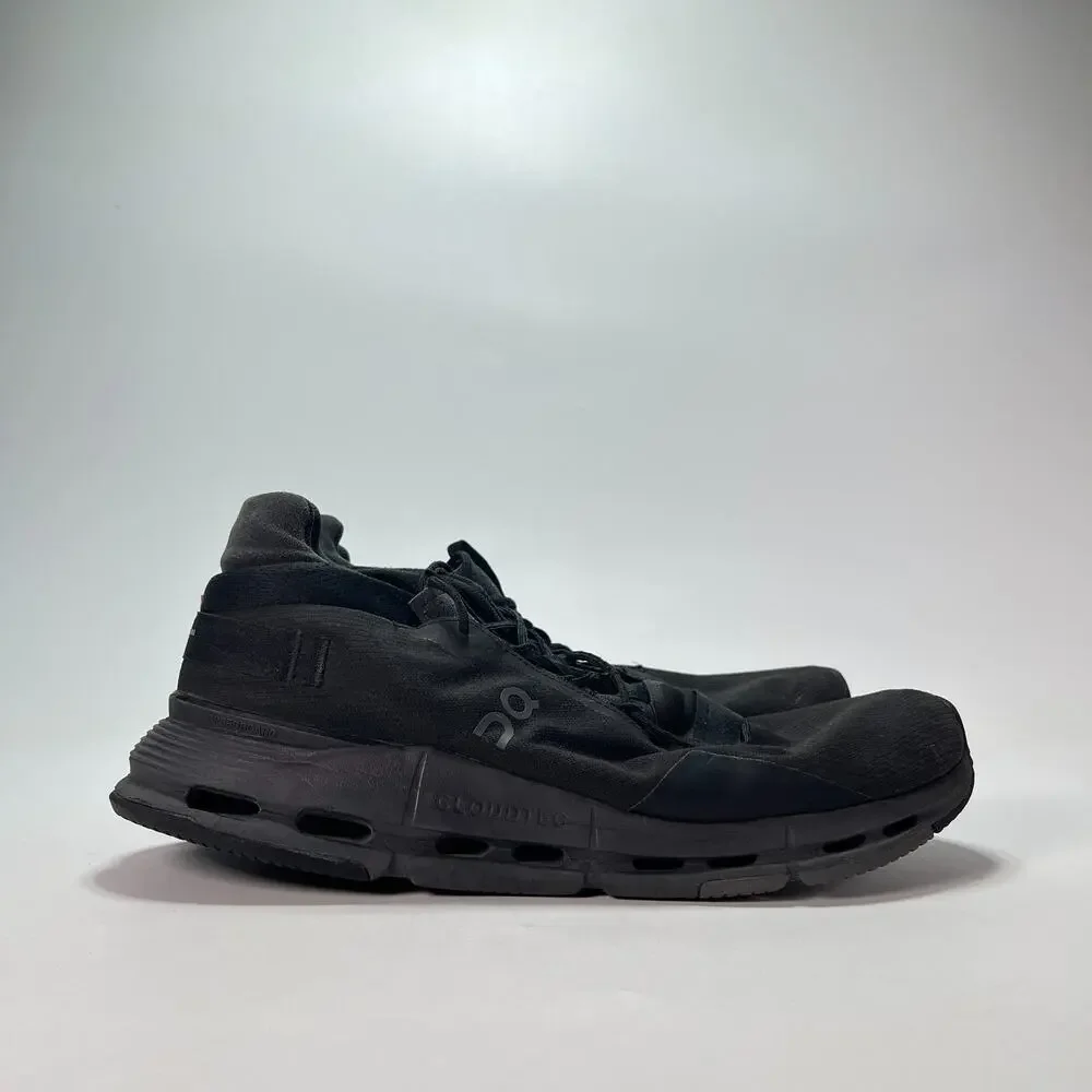 On Cloudnova 2 Triple Black Lightweight Casual Lifestyle Sneakers Men's Size 13